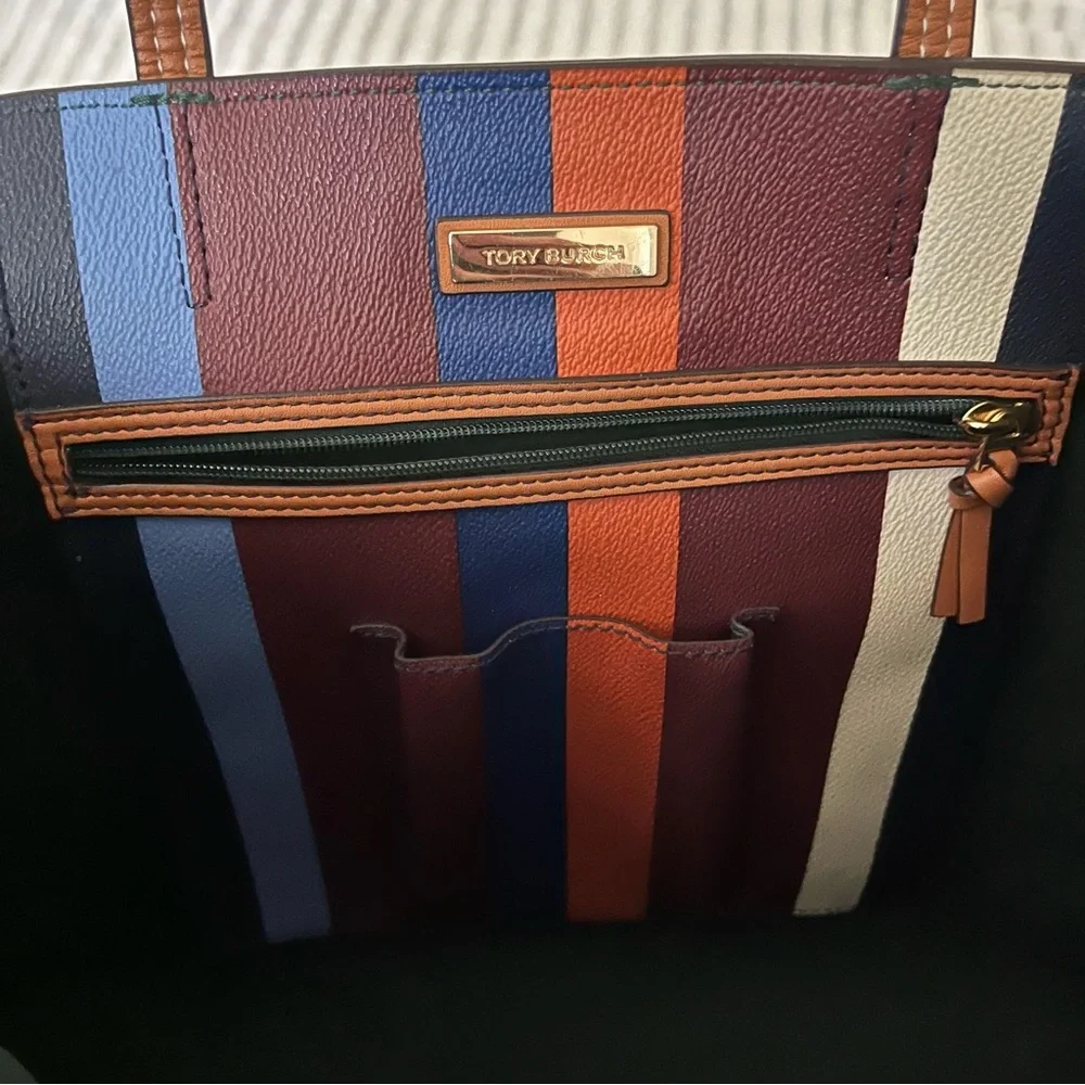 Tory Burch Striped Tote Bag